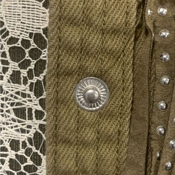 Zara Green Utility Jacket with Fringe Detail - Picture 4 of 8